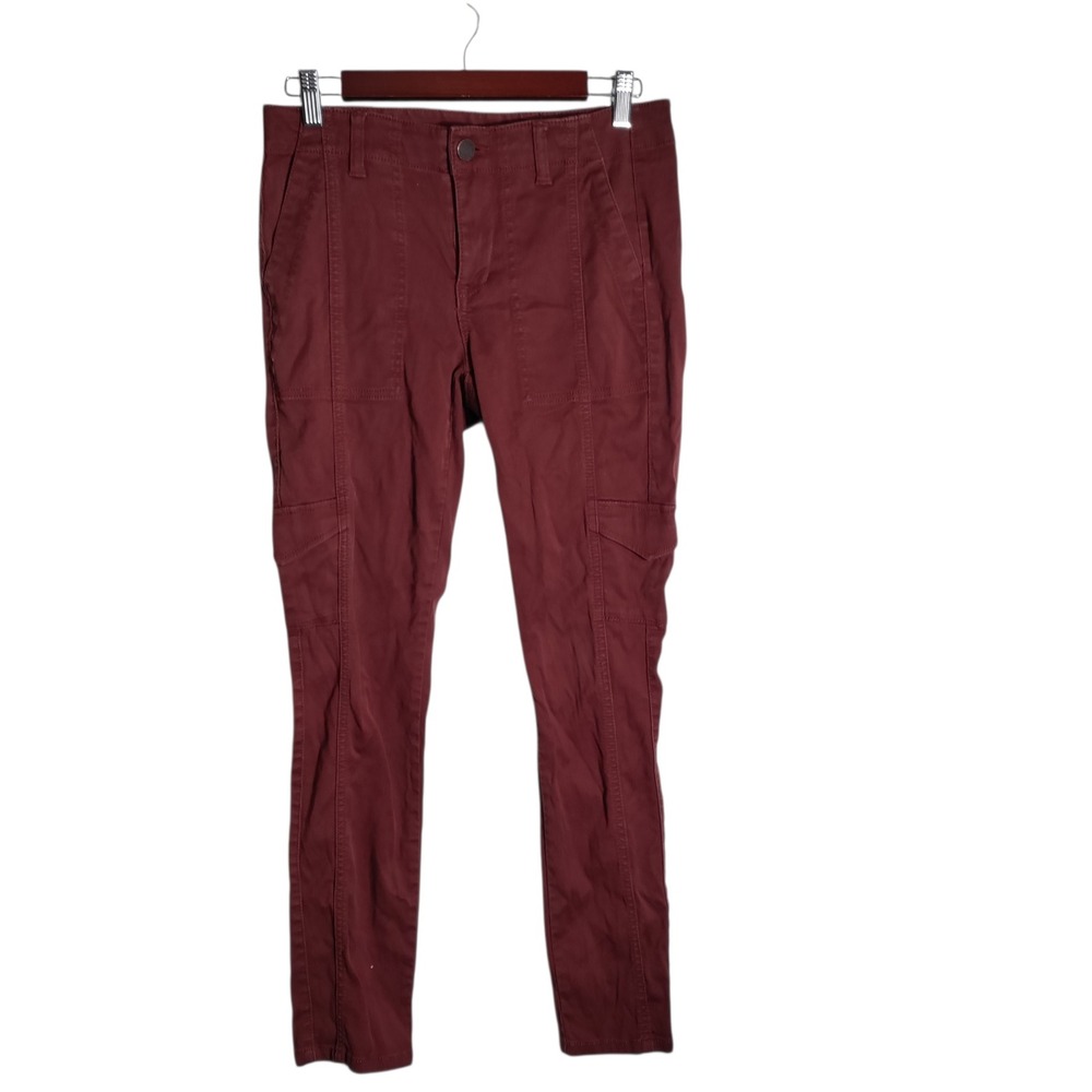 Cabi 3566 Women Burgundy Mahogany Utility Skinny Cargo Pants Size 6